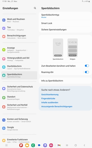 Ihr Tablet ist jetzt mit einer Bildschirmsperre gesichert