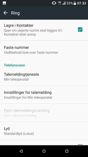 Bla til og velg Innstillinger for talemelding