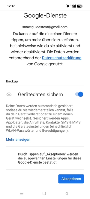 Wählen Sie Akzeptieren