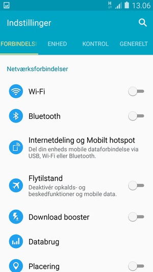 Vælg GENERELT
