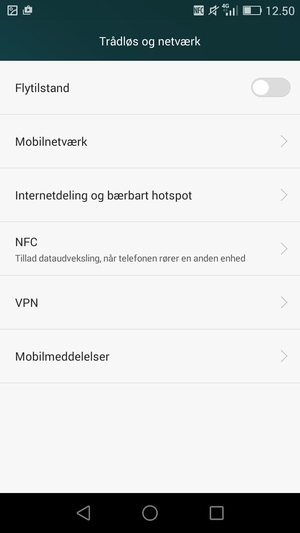 Vælg Mobilnetværk