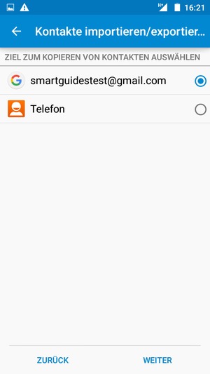 Wählen Sie Ihr Google Konto und wählen Sie WEITER