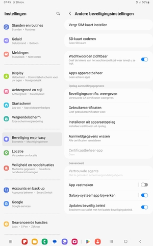 Selecteer Vergr SIM-kaart instellen