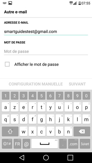 Saisissez votre adresse Gmail et sélectionnez Suiv.