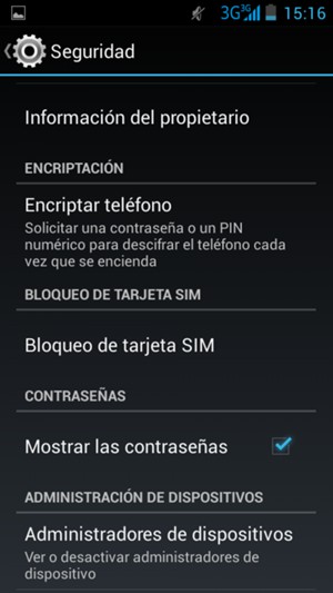 Para cambiar el PIN de la tarjeta SIM, vuelva al menú Seguridad y seleccione Bloqueo de tarjeta SIM