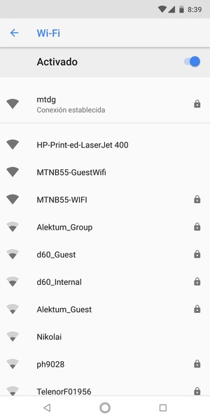Ahora está conectado a la red Wi-Fi