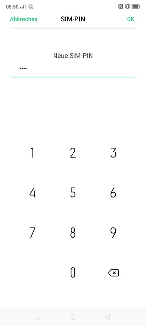 Geben Sie Ihre Neue SIM-PIN ein und wählen Sie OK