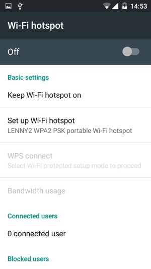 Select Set up Wi-Fi hotspot