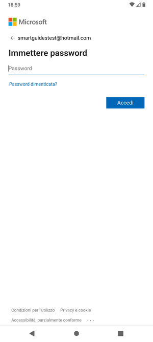 Inserisci la tua password e seleziona Accedi