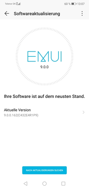 Falls Ihr Handy aktualisiert ist, wird Ihnen der folgende Bildschirm angezeigt