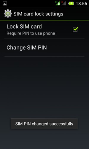 Your SIM PIN has been changed