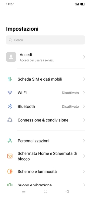 Seleziona Scheda SIM e dati mobili