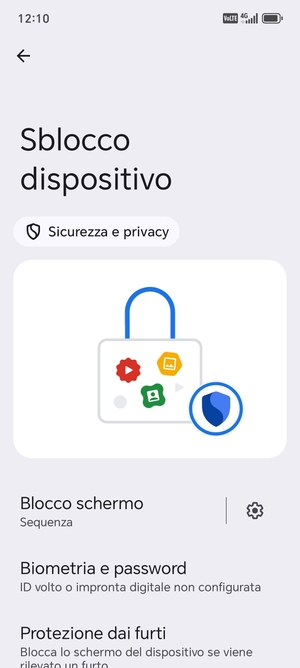 Il tuo telefono è ora protetto dal blocco schermo