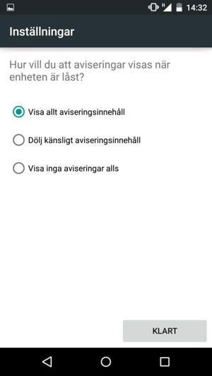Tryck på ditt föredragna alternativ och välj KLART