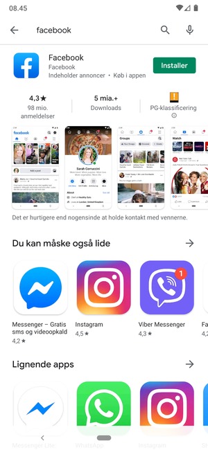 Vælg appen