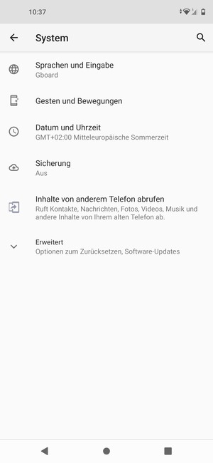 Wählen Sie Sicherung