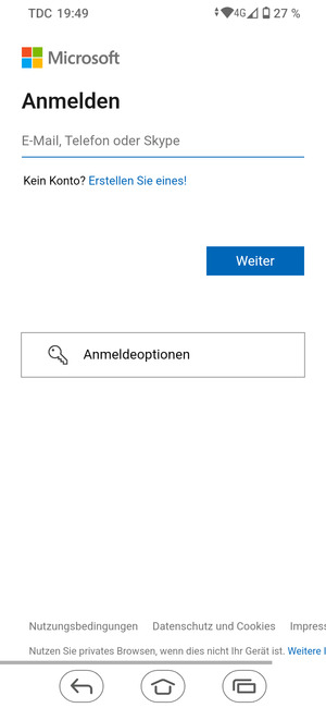 Geben Sie Ihre E-Mail-Adresse ein und wählen Sie Weiter