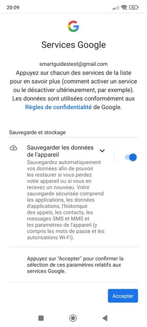 Sélectionnez Accepter