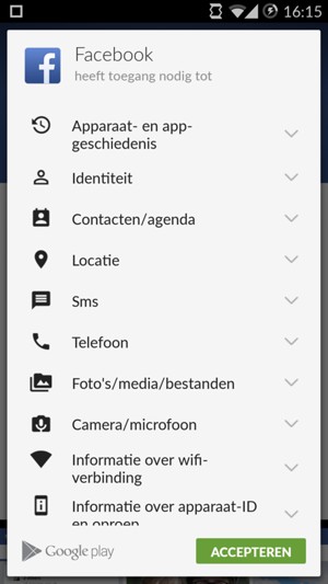 Selecteer ACCEPTEREN