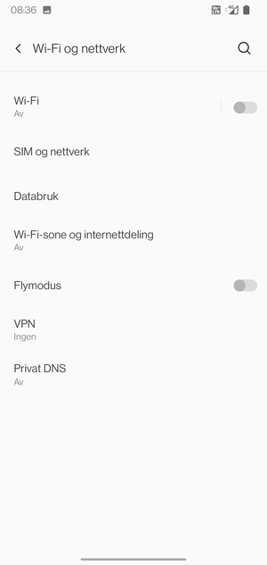 Velg Wi-Fi-sone og internettdeling