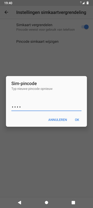 Bevestig uw nieuwe Sim-pincode en selecteer OK