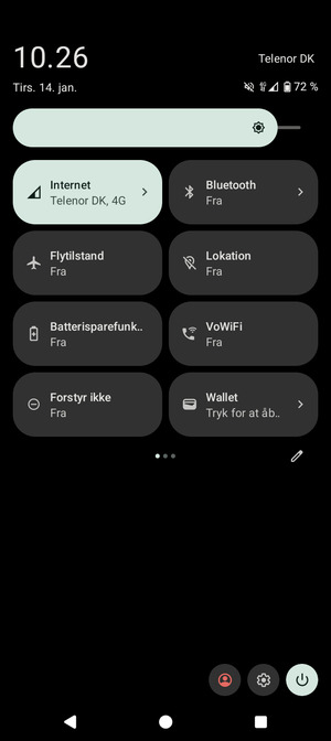 Juster lysstyrken til det ønskede niveau