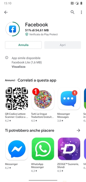 Attendi il completamento del processo di installazione