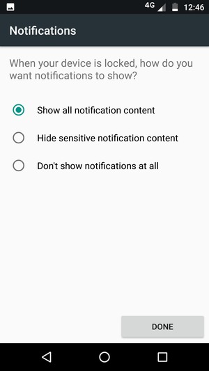 Select your preferred option and select DONE
