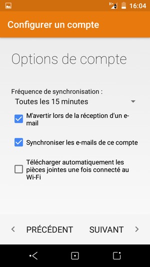 Sélectionnez SUIVANT
