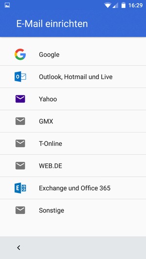 Wählen Sie Google