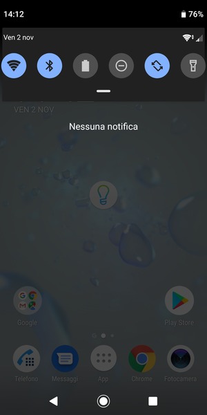 Scorri nuovamente verso il basso il menu in alto