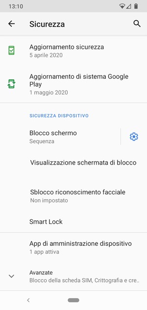 Per cambiare il PIN della scheda SIM, scorri e seleziona Avanzate