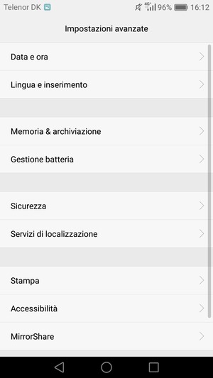 Seleziona Gestione batteria