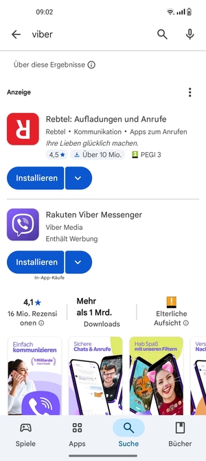 Wählen Sie die App