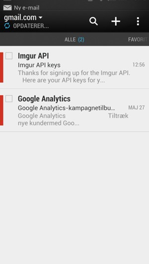 Din Gmail/Hotmail er klar til brug