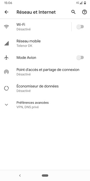 Sélectionnez Réseau mobile