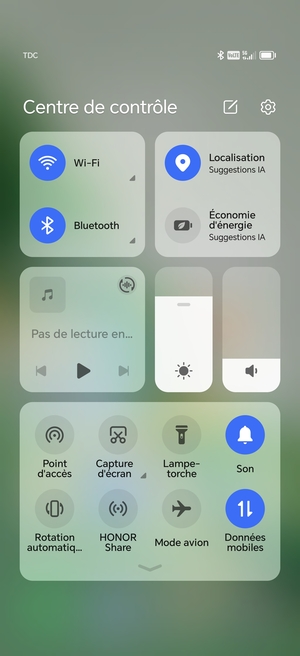 Déroulez à nouveau le menu du haut