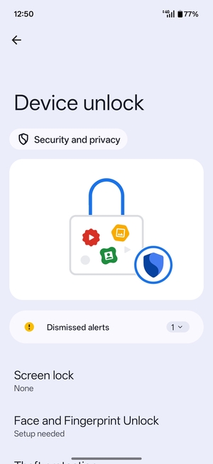 Select Screen lock