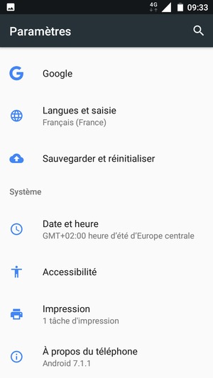 Faites défiler et sélectionnez À propos du téléphone