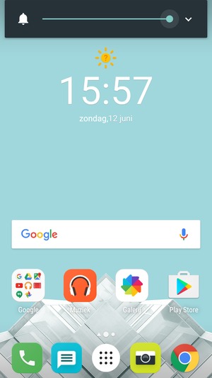 Ingedrukt houden om het volume naar het gevraagde niveau te brengen
