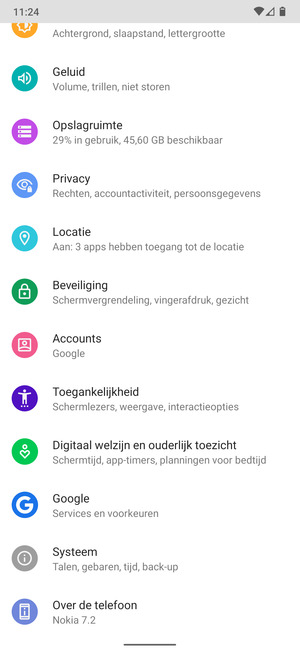 Scroll naar en selecteer Beveiliging