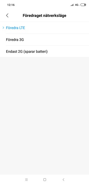 Tryck på ditt föredragna alternativ