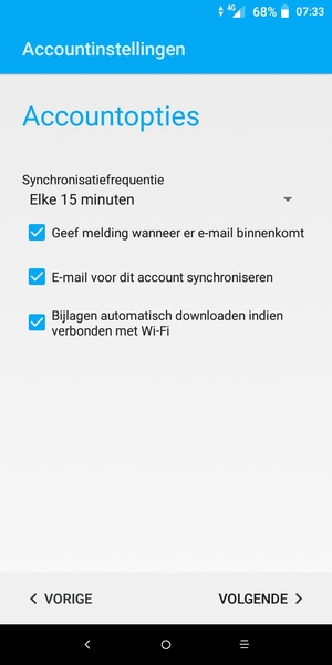 Selecteer VOLGENDE