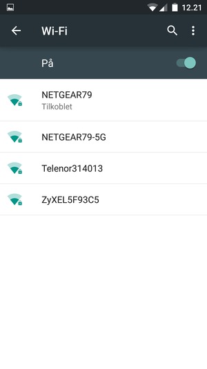 Du er nå koblet til Wi-Fi-nettverket