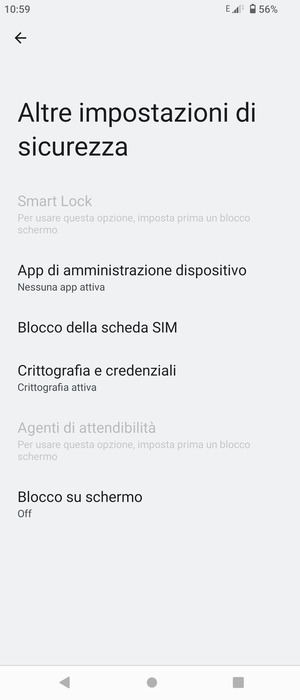 Seleziona Blocco della scheda SIM
