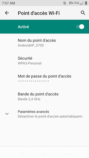 Votre téléphone est maintenant configuré pour être utilisé comme modem