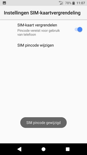 Uw SIM pincode is gewijzigd