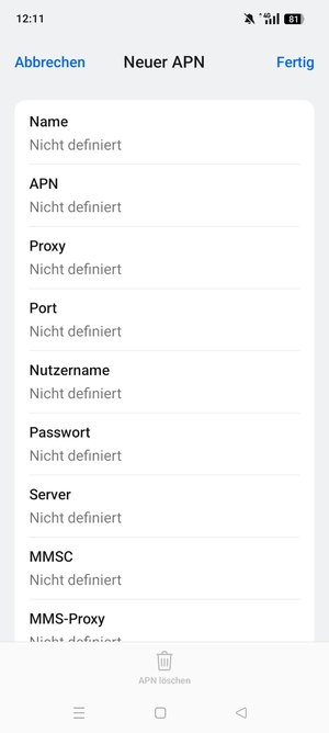 Geben Sie MMS-Informationen ein