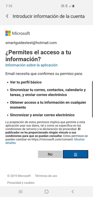 Seleccione Sí