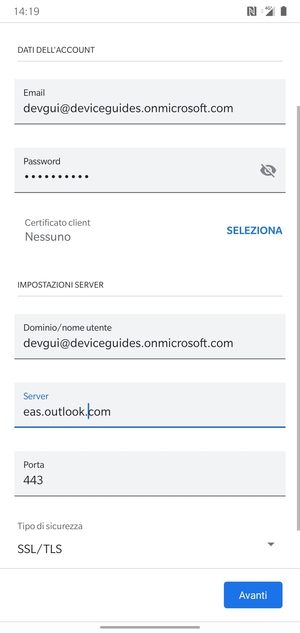 Inserisci la tua password